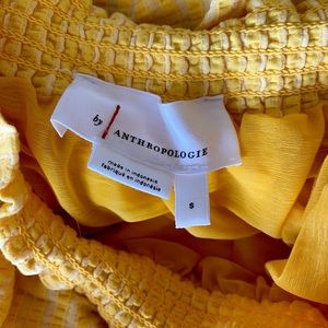 Yellow Anthropology strapless top: small